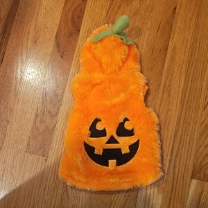 Fuzzy Pumpkin Dog Costume - Orange and Black